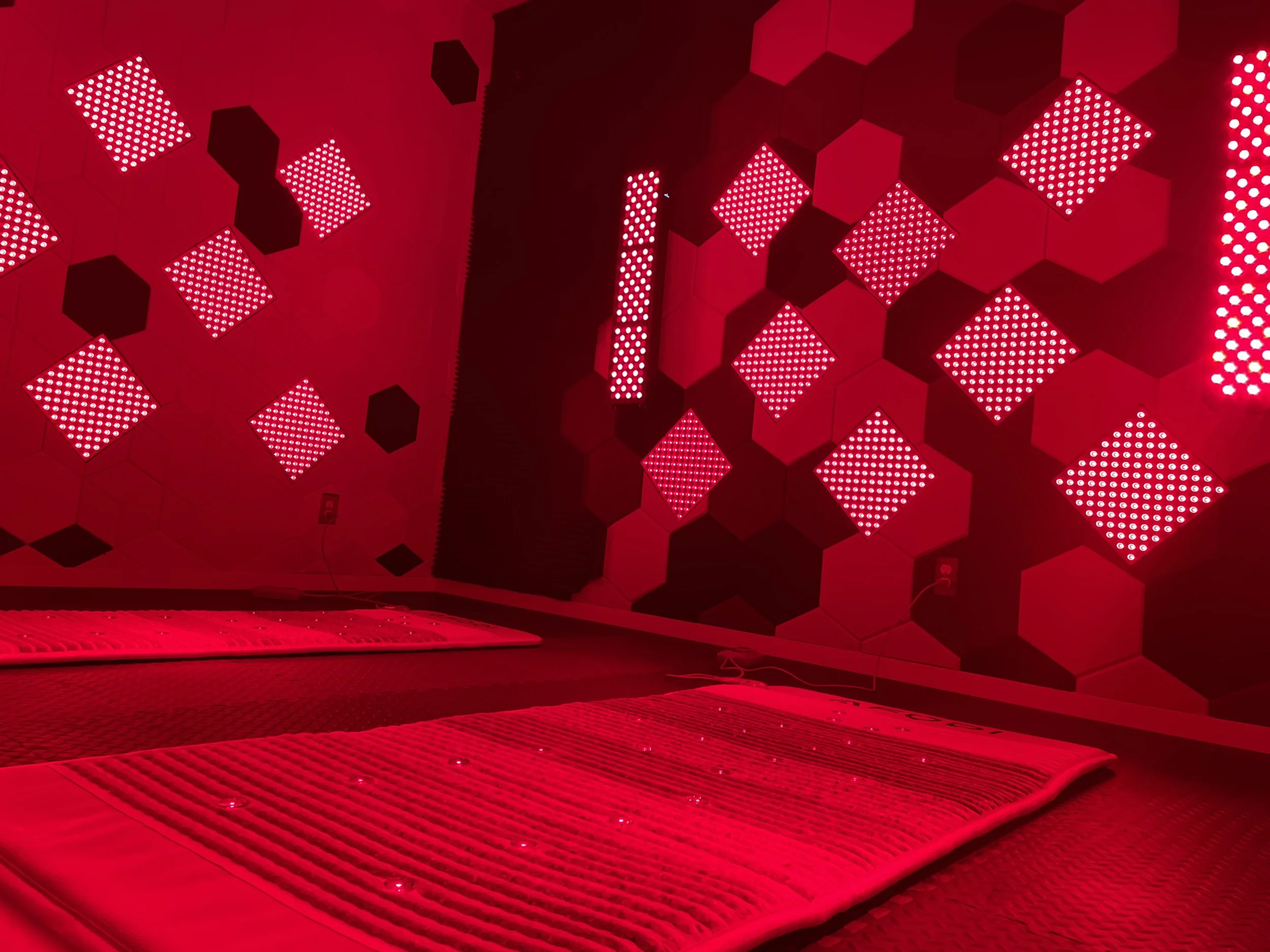 Red light room with PEMF mats